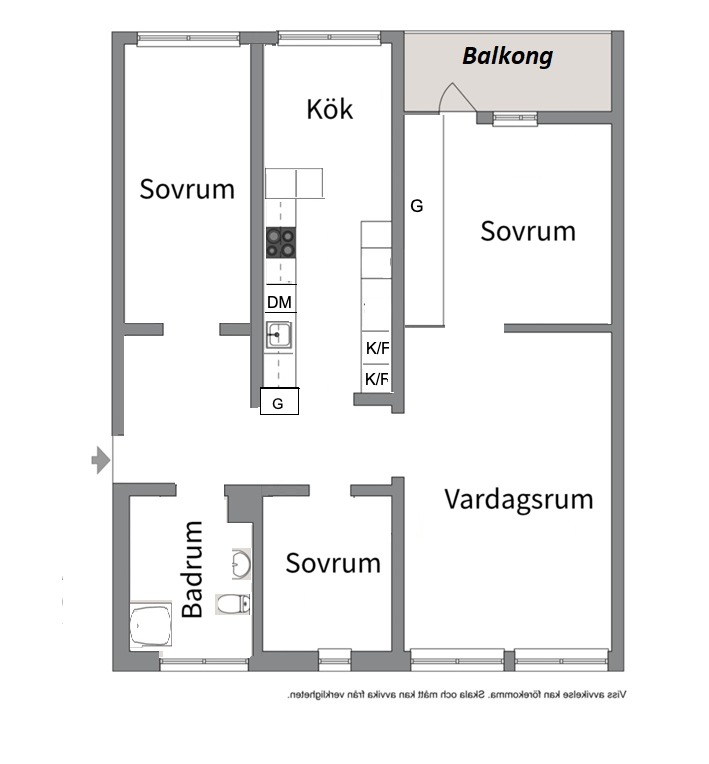 Planlösning från Henriksdalsringen 23, Såld i Henriksdalsberget, Nacka