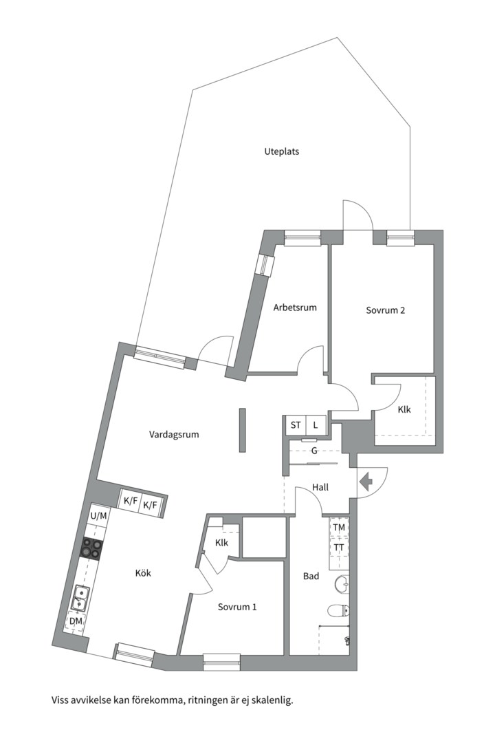 Planlösning från Mältargatan 13C, Såld i Kungsängen, Uppsala