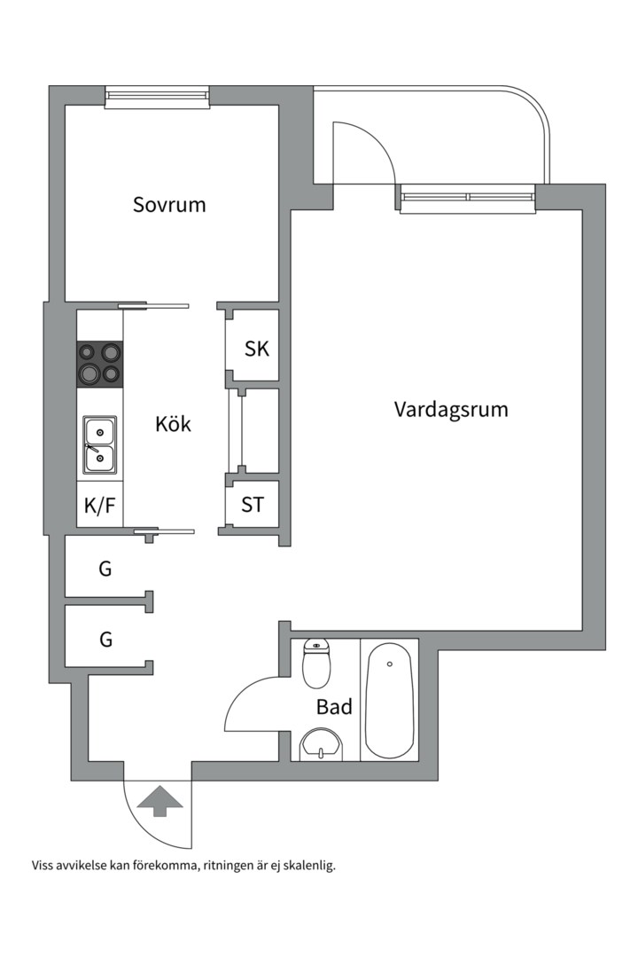 Planlösning från Götgatan 2, Såld i Främre Luthagen, Uppsala