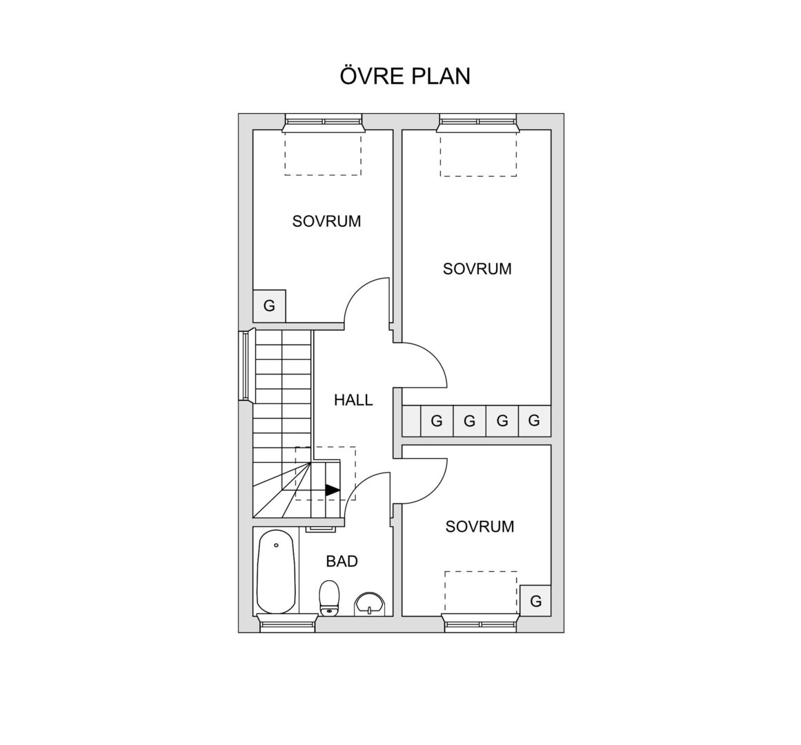 Planlösning från Eriksviksvägen 40 A, Såld i Eriksvik, Nacka
