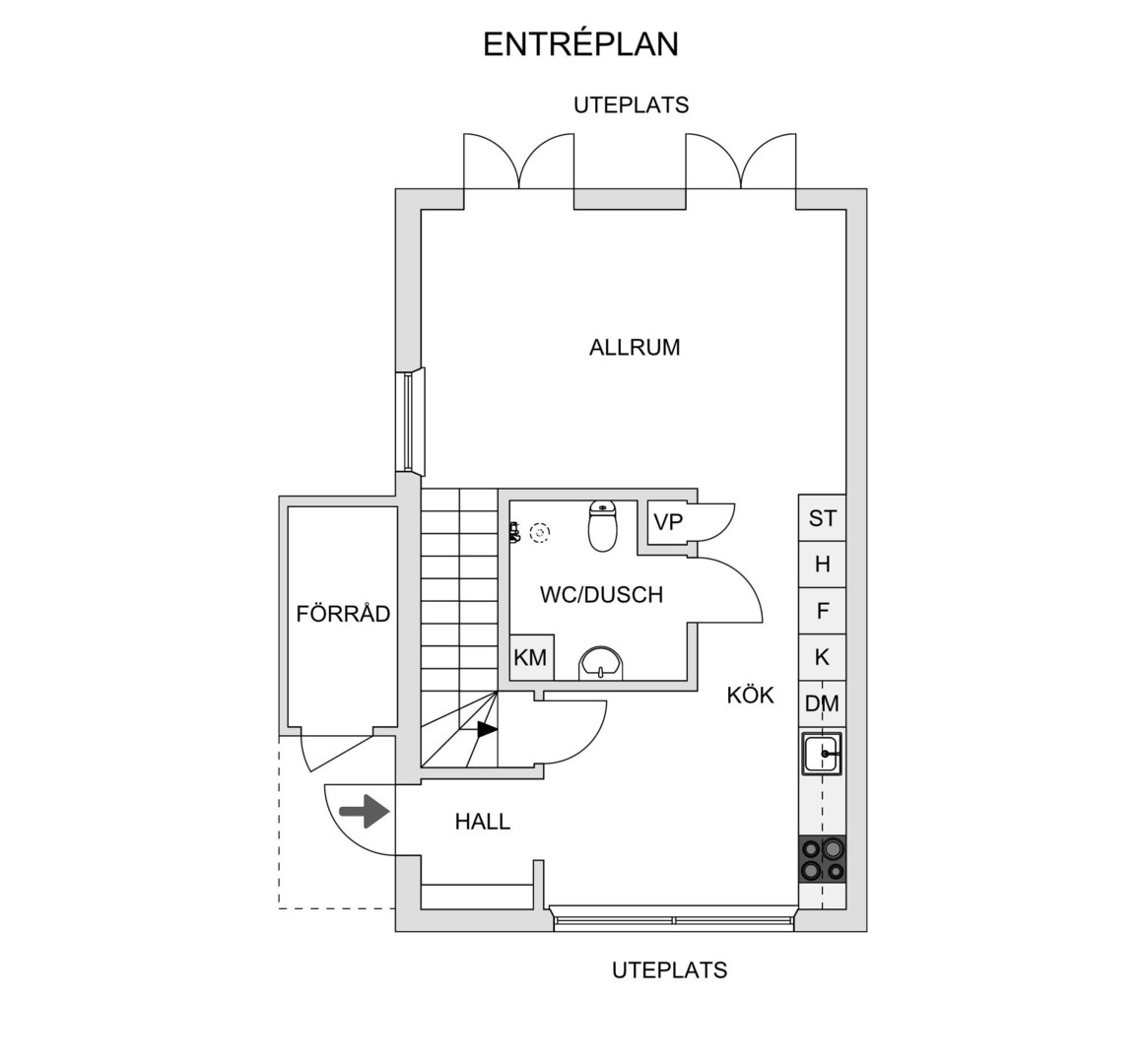 Planlösning från Eriksviksvägen 40 A, Såld i Eriksvik, Nacka