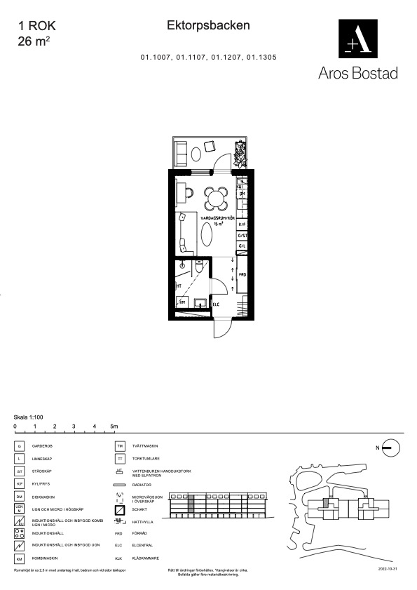 Planlösning från Östra Gräsvägen 5, Såld i Ektorp, Nacka