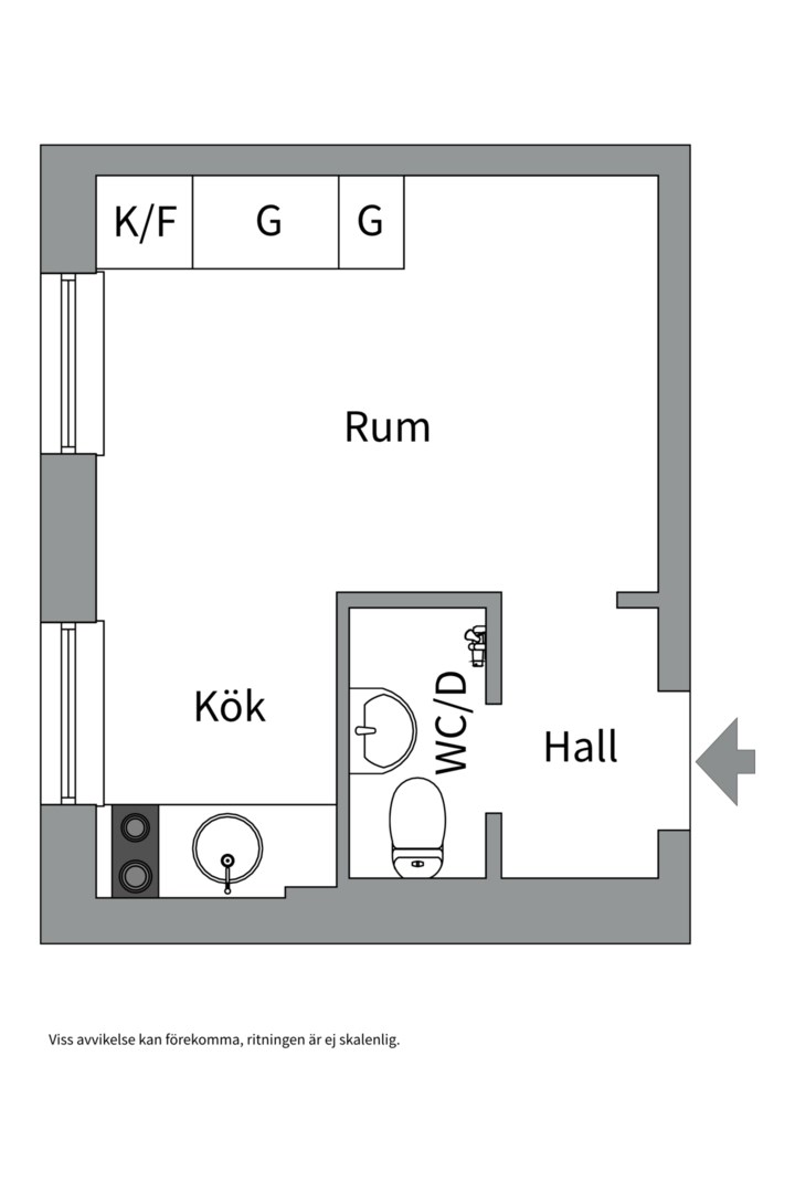 Planlösning från Höganäsgatan 8B, Såld i Höganäs, Uppsala