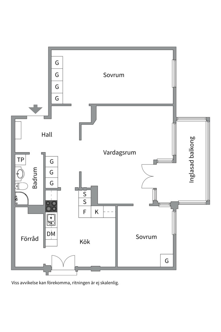 Planlösning från Kumlagatan 3, Såld i Odensvi, Västerås