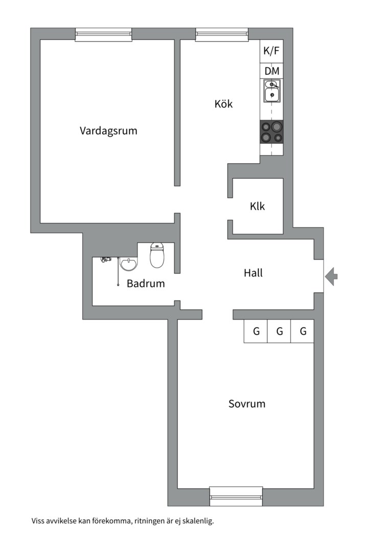 Planlösning från Engelbrektsgatan 11B, Såld i Centrum, Västerås