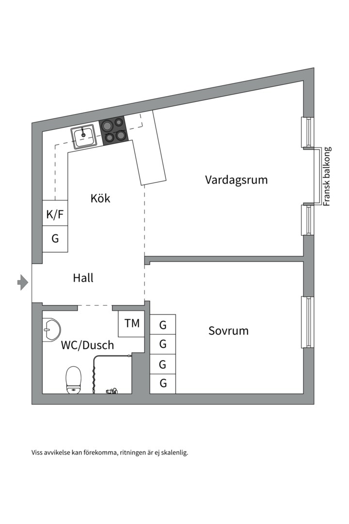 Planlösning från Dag Hammarskjölds väg 15B, Såld i Kåbo, Uppsala