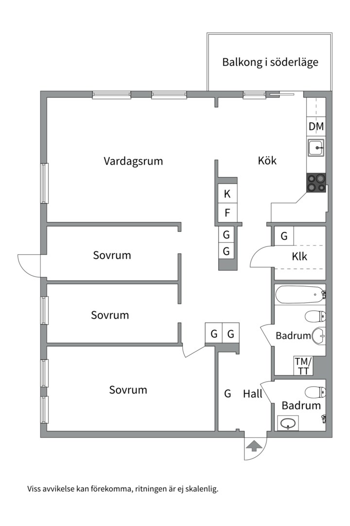 Planlösning från Utövägen 7, Såld i Västra Orminge, Nacka
