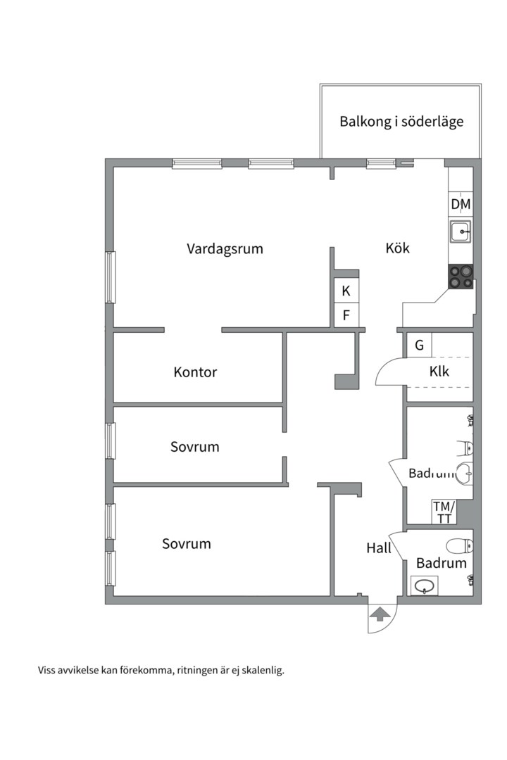 Planlösning från Utövägen 7, Såld i Västra Orminge, Nacka