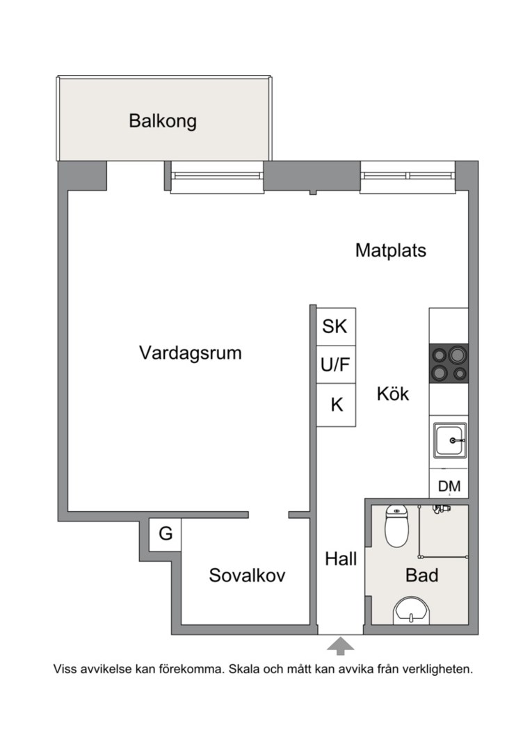 Planlösning från Frodegatan 13A, Såld i Fålhagen, Uppsala