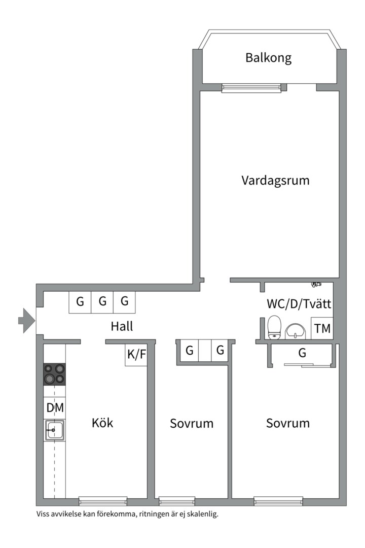 Planlösning från Murargatan 30B, Såld i Salabacke, Uppsala