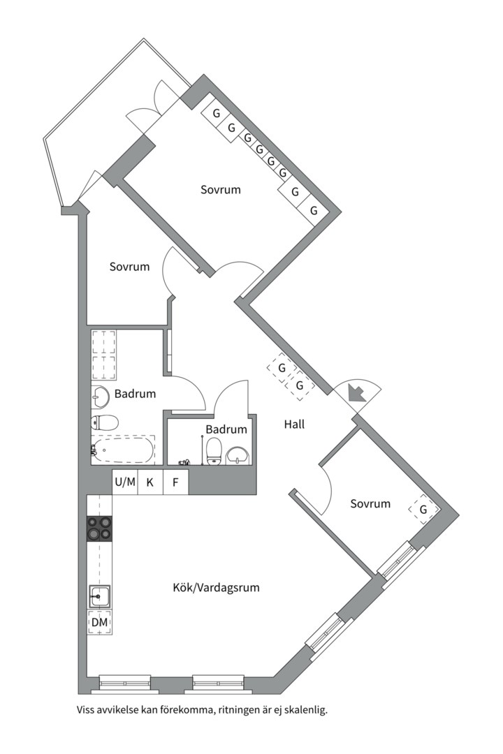 Planlösning från Nya gatan 1, Såld i Nacka Forum, Nacka