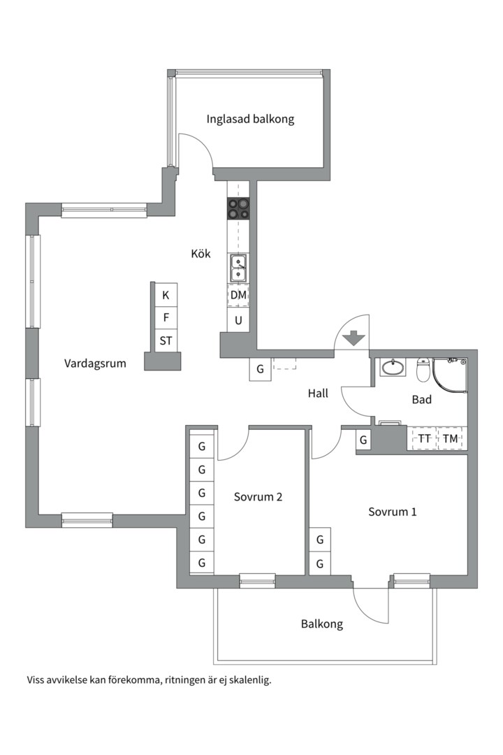 Planlösning från Råbyvägen 48, Såld i Kvarngärdet, Uppsala