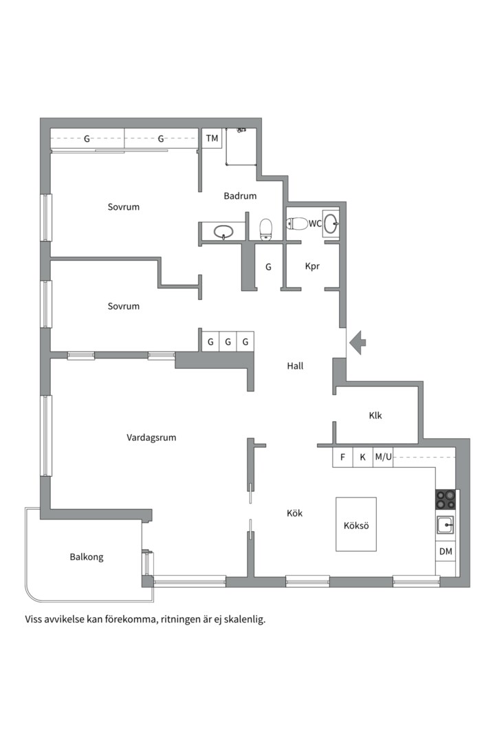 Planlösning från Sturegatan 9A, Såld i City, Västerås