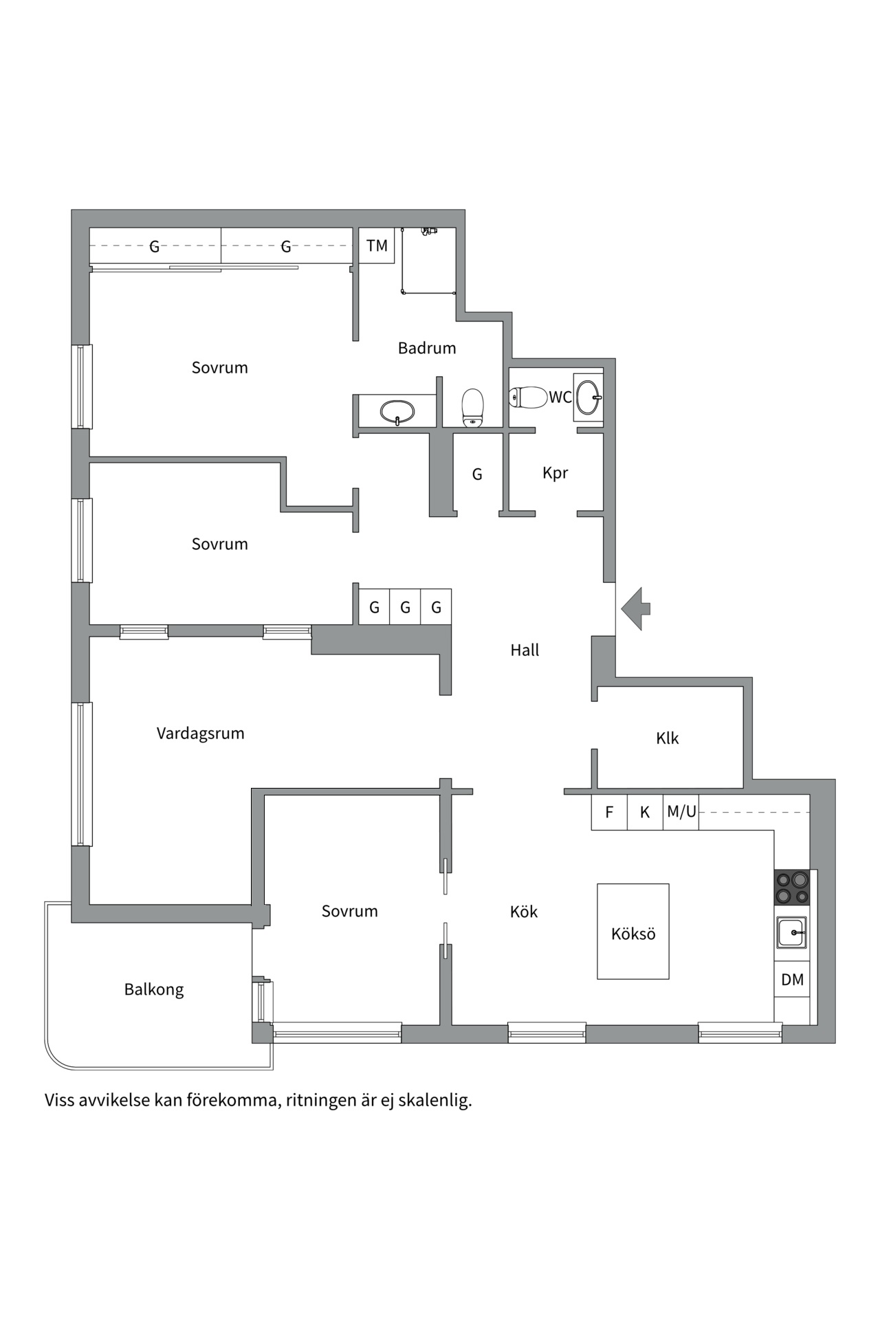 Bostadsbild från Sturegatan 9A, Såld i City, Västerås