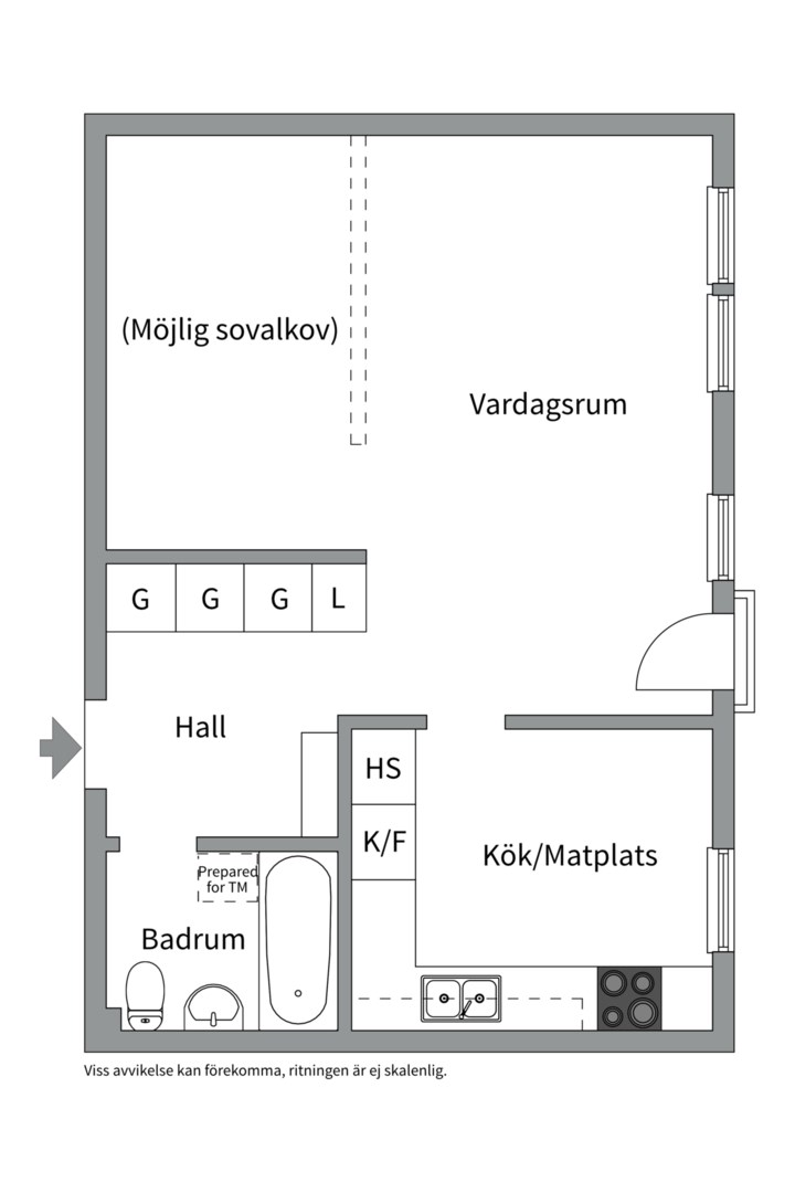 Planlösning från Betsövägen 10, 1tr, Såld i Västra Orminge, Nacka