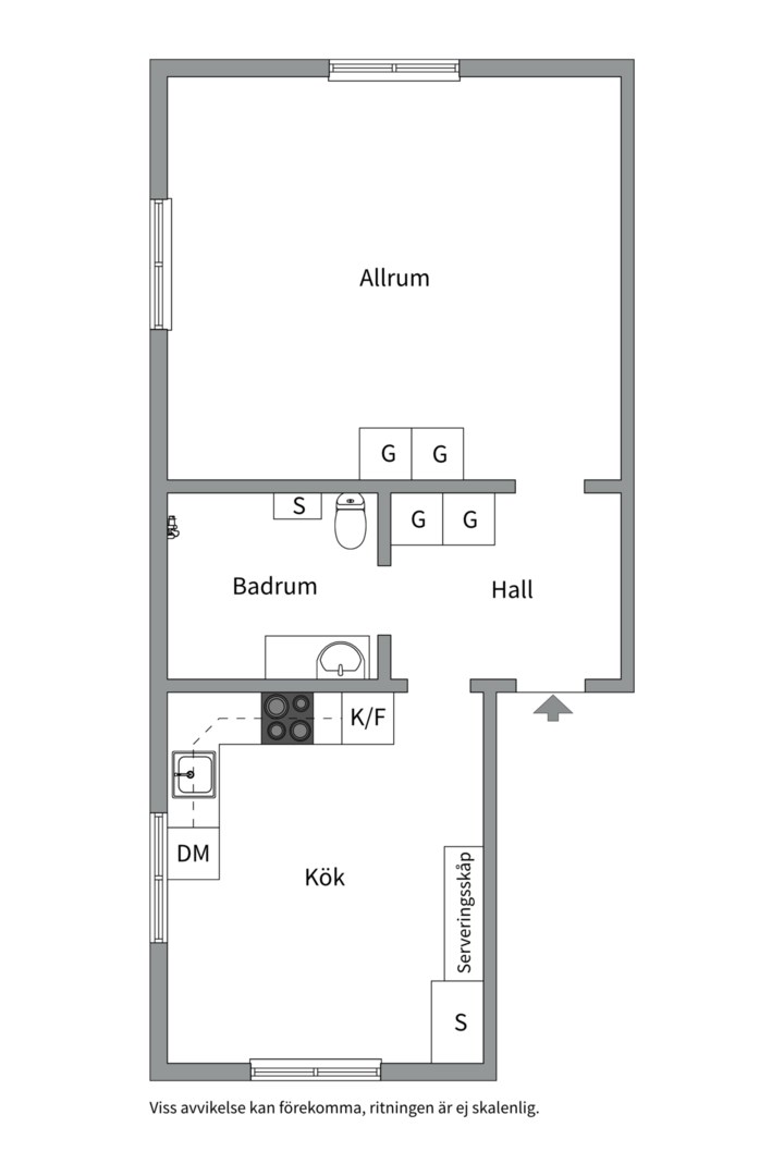 Planlösning från Karlsgatan 11F, Såld i Centrum, Västerås