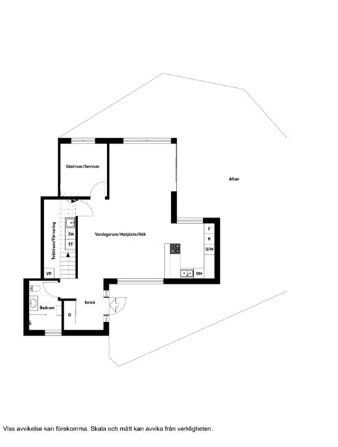 Planlösning från Dalripans väg 11, Såld i Strömma, Värmdö