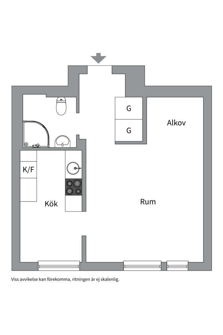 Planlösning från Geijersgatan 27E, Såld i Luthagen, Uppsala