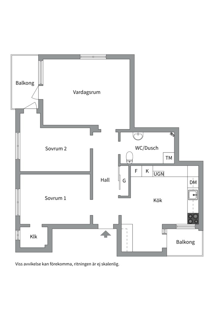 Planlösning från Sickla Strand 35, Såld i Sickla, Nacka