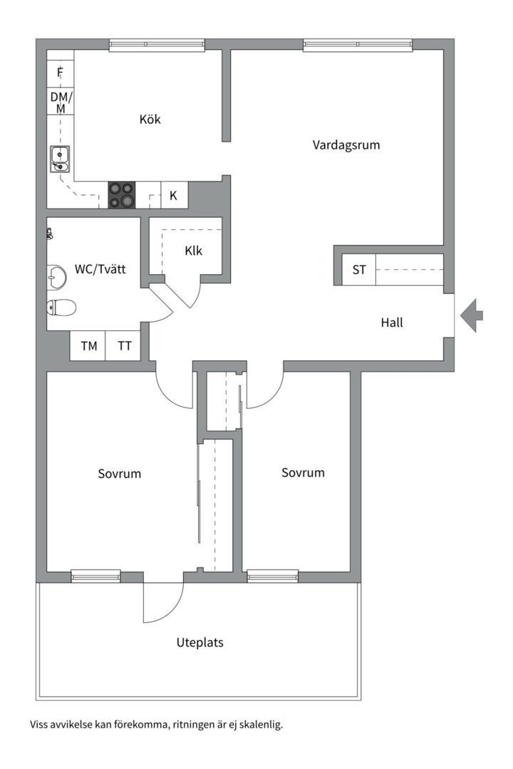 Planlösning från Muningatan 25, Såld i Kungsängen, Uppsala