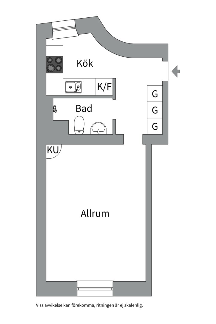 Planlösning från Fleminggatan 105, Såld i Kungsholmen - Fridhemsplan, Stockholm