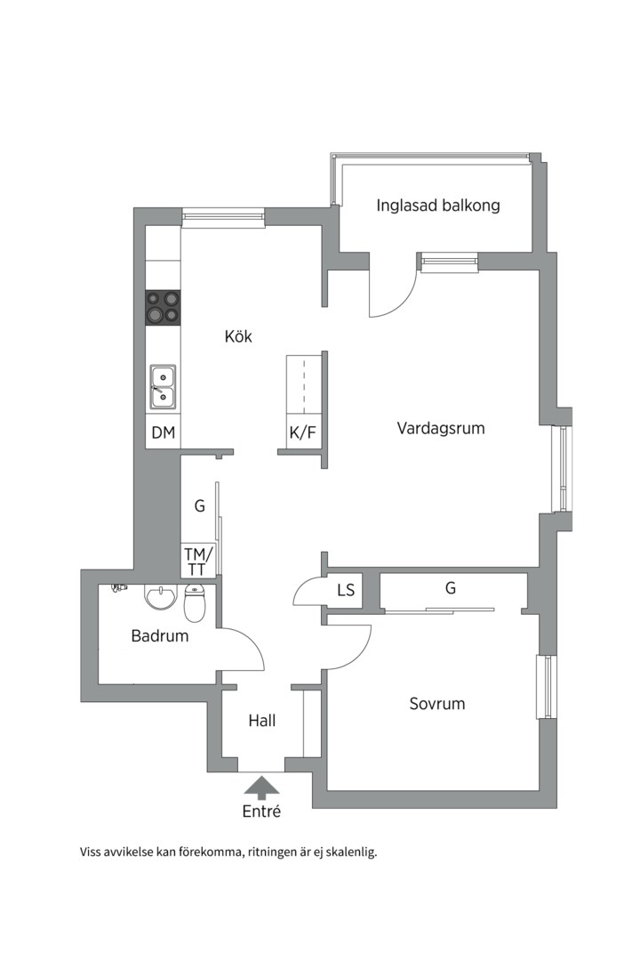 Planlösning från Finntorpsvägen 12, 5tr, Såld i Finntorp, Nacka