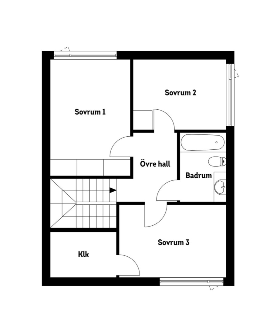 Planlösning från Räfsevägen 21, Såld i Sund/Buskviken, Värmdö