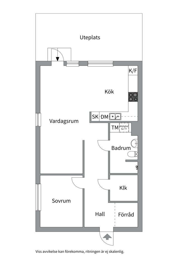Planlösning från Fyrgränd 9, Kommande i Järla sjö, Nacka