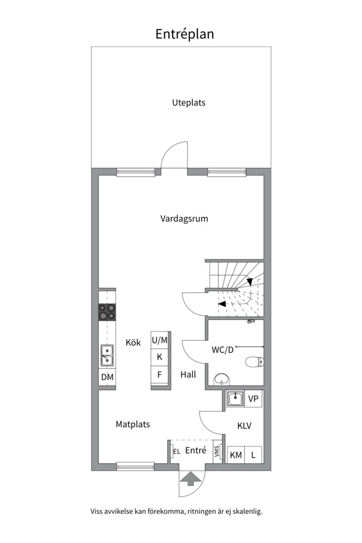 Planlösning från Snömolnsvägen 43, Såld i Fullerö, Uppsala