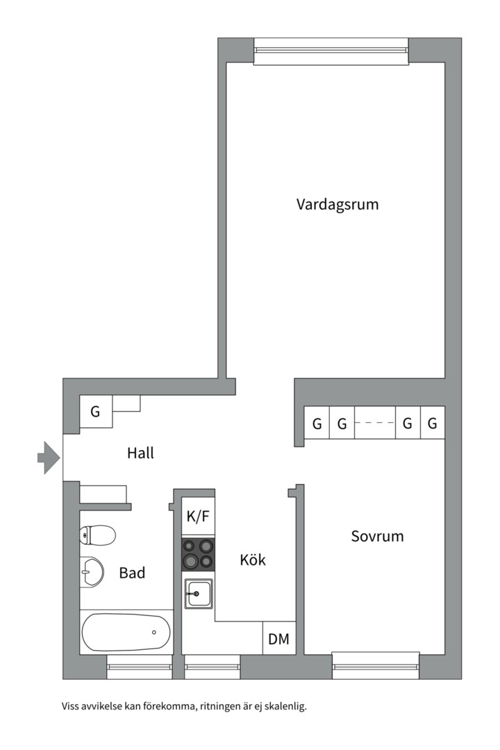 Planlösning från Geijersgatan 38 B, Såld i Luthagen, Uppsala