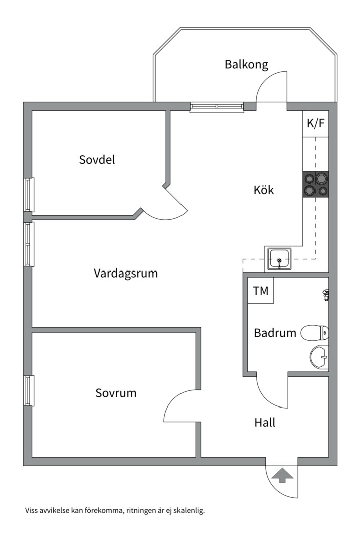 Planlösning från Albertinas väg 46, Såld i Alunda, Östhammar