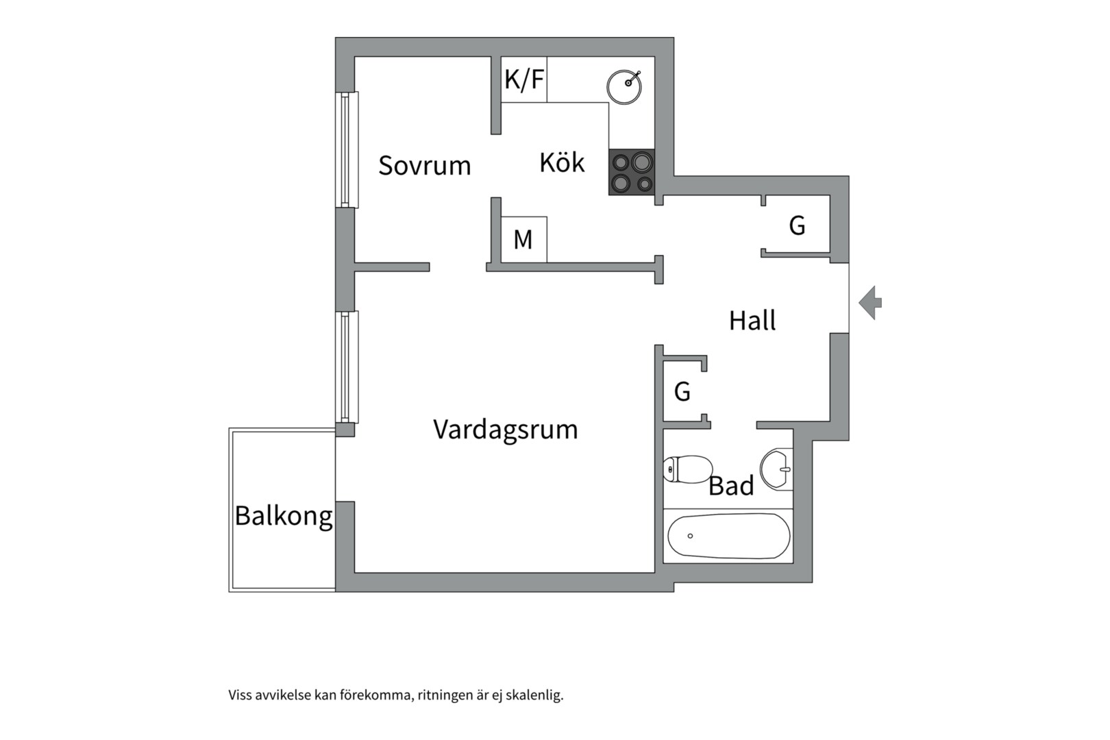 Planlösning från Luthagsesplanaden 3B, Såld i Främre Luthagen, Uppsala