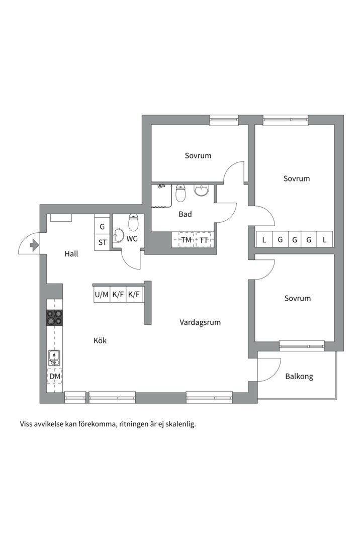 Planlösning från Svärdsliljegatan 4, Såld i Salabacke, Uppsala
