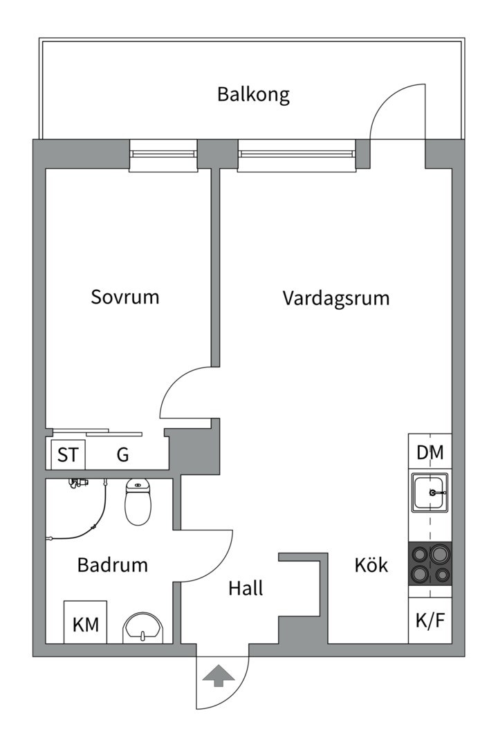Planlösning från Torgny Segerstedts allé 17B, Såld i Rosendal, Uppsala