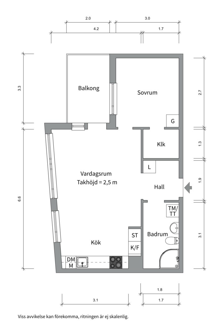Planlösning från Söderarmsvägen 25, 2tr, Såld i Kärrtorp, Stockholm
