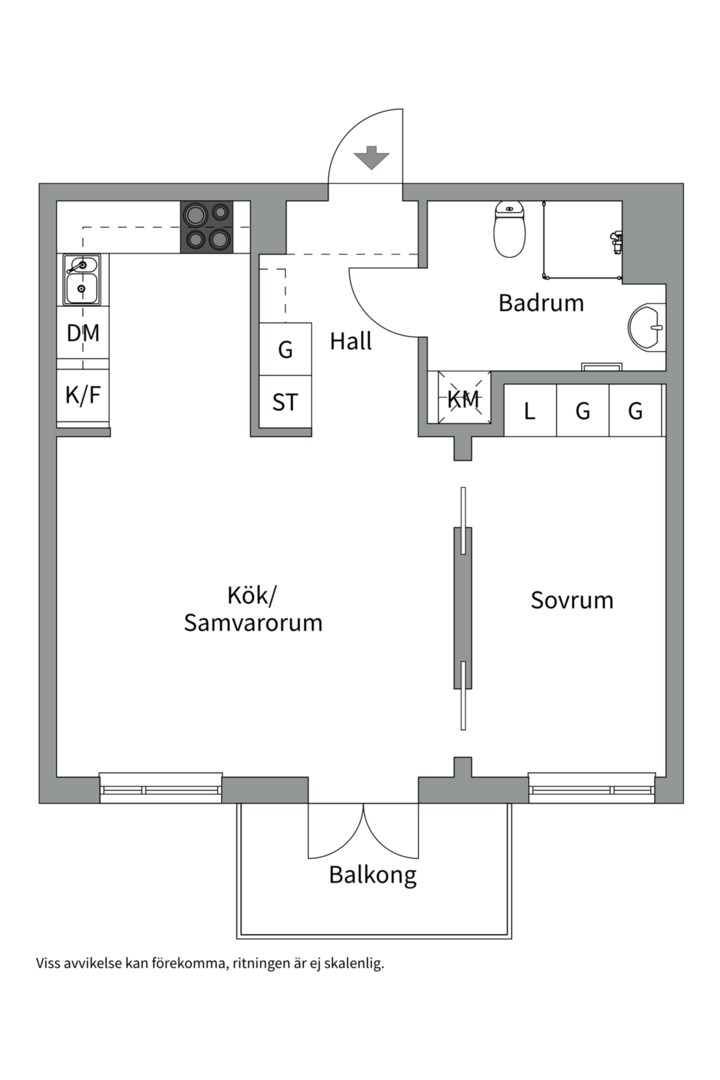 Planlösning från Lydia Wahlströms gata 24, Såld i Rosendal, Uppsala
