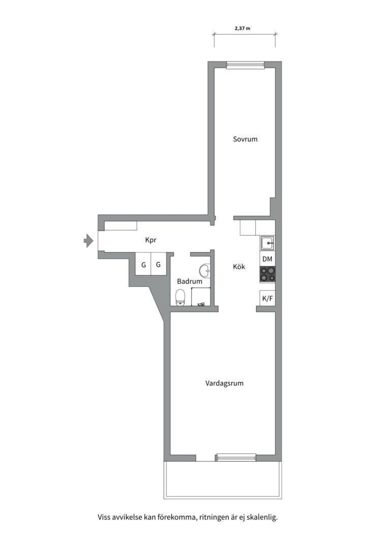 Planlösning från Odensgatan 4 B, Såld i Främre Luthagen, Uppsala