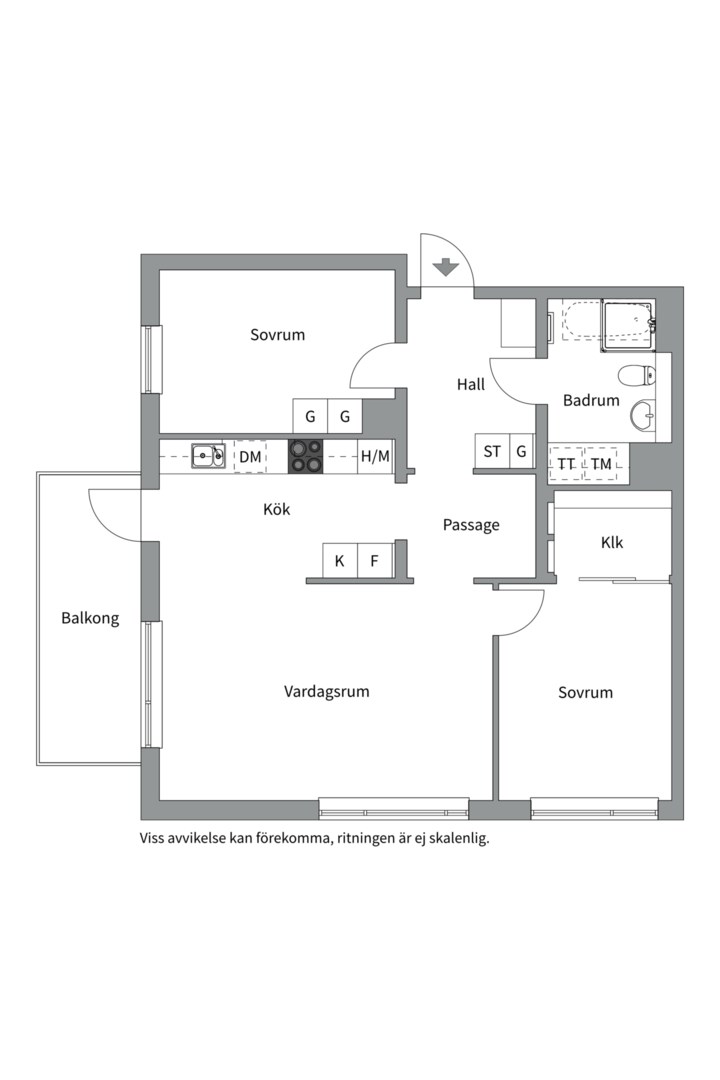 Planlösning från Fyrisvallsgatan 3 C, Såld i Luthagen, Uppsala