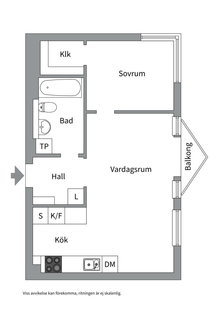 Planlösning från Styrbordsgatan 7, vån 5/5, Kommande i Hammarby Sjöstad, Stockholm