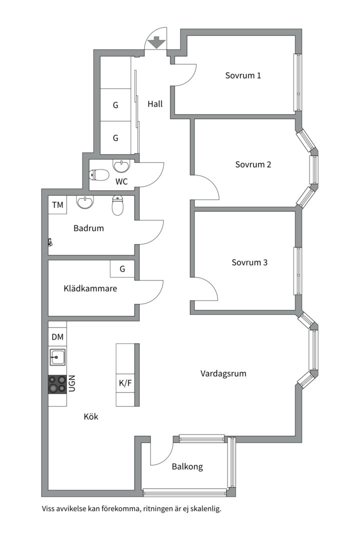 Planlösning från Alphyddevägen 6, Såld i , Nacka