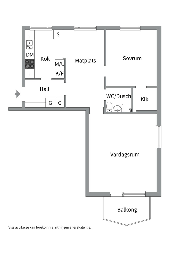 Planlösning från Årstagatan 45, Såld i Salabacke, Uppsala