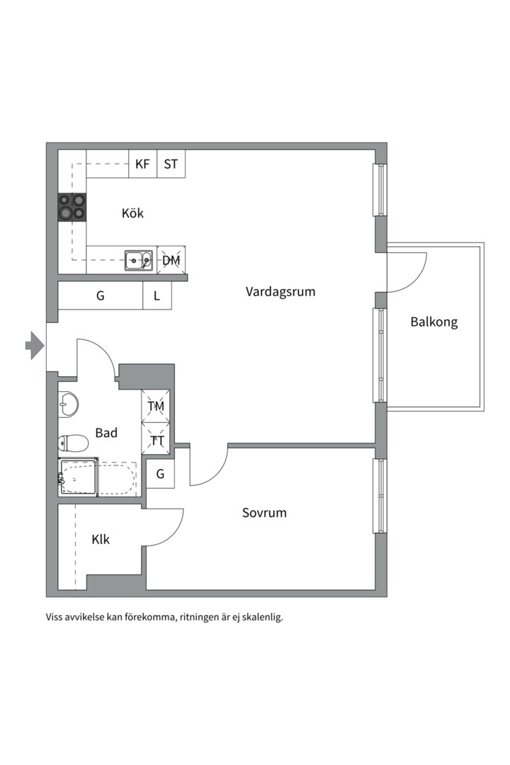 Planlösning från Lasarettsvägen 3, Såld i Ektorp, Nacka