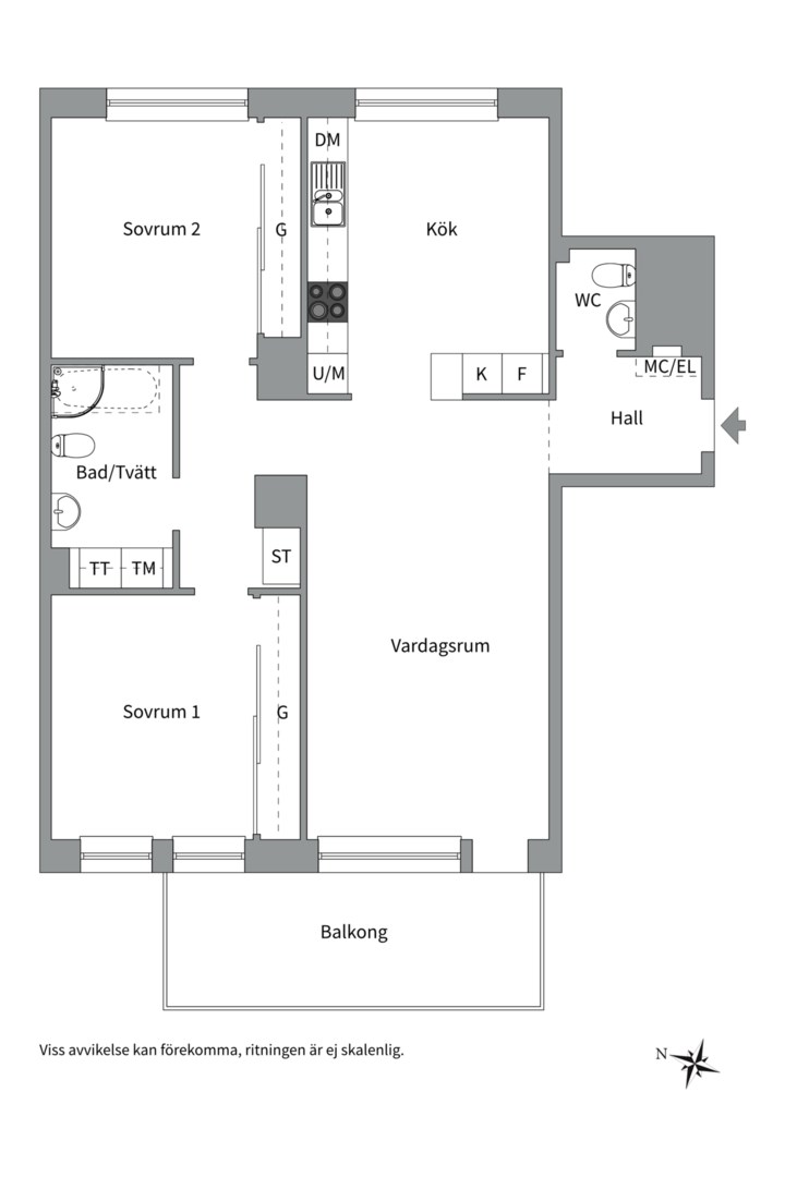 Planlösning från Svartbäcksgatan 42 B, Såld i Svartbäcken, Uppsala