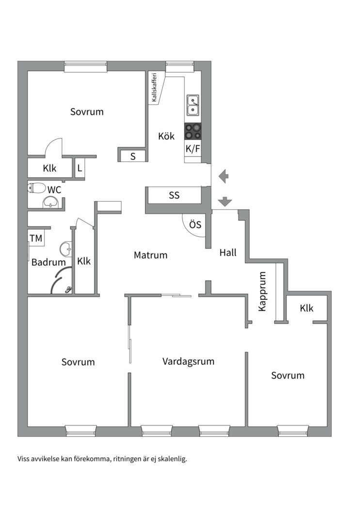 Planlösning från Geijersgatan 16B, Såld i Luthagen, Uppsala