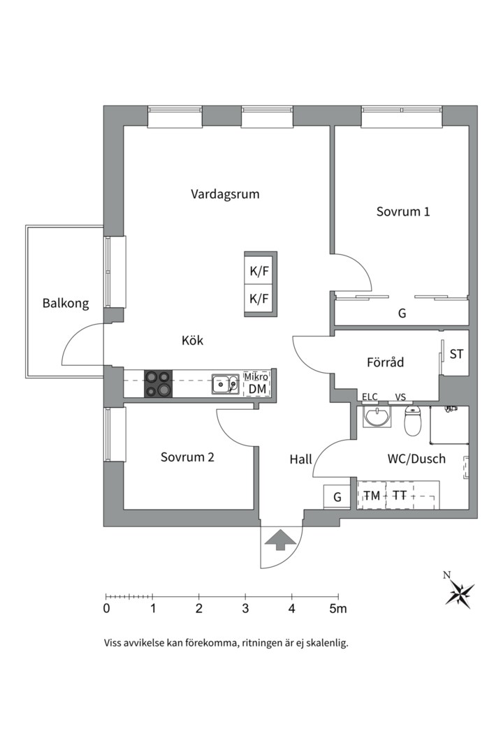 Planlösning från Slalomvägen 6, Såld i Väsjön, Sollentuna