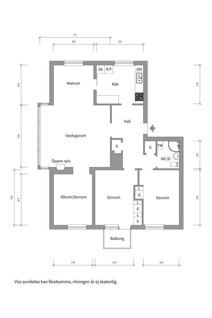 Planlösning från Jumkilsgatan 16B, Såld i Luthagen, Uppsala