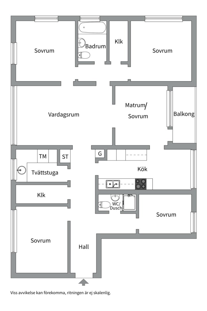 Planlösning från Henriksdalsringen 1, Såld i Henriksdalsberget, Nacka