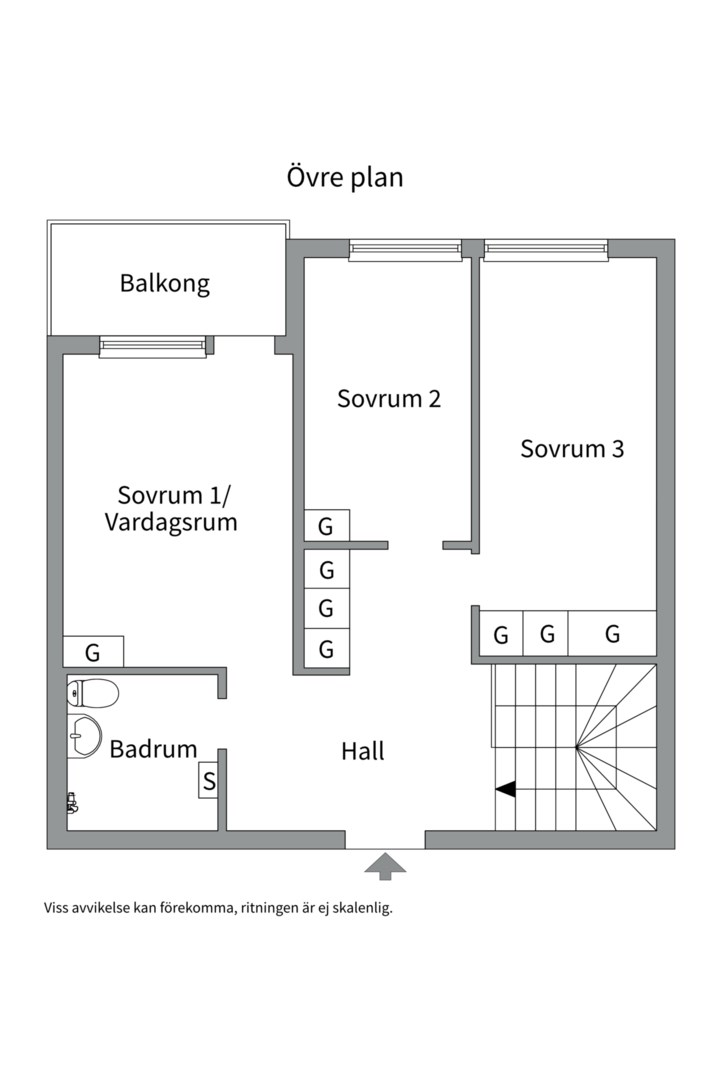 Planlösning från Ekuddsvägen 21, Såld i Ekudden, Nacka