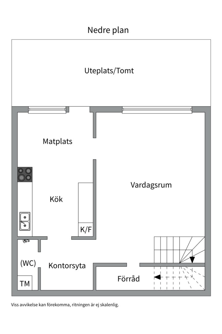 Planlösning från Ekuddsvägen 21, Såld i Ekudden, Nacka