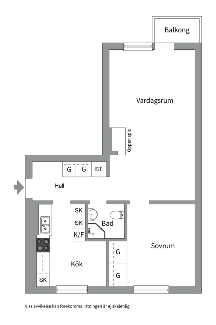 Planlösning från Lindsbergsgatan 4B, Såld i Sommarro, Uppsala